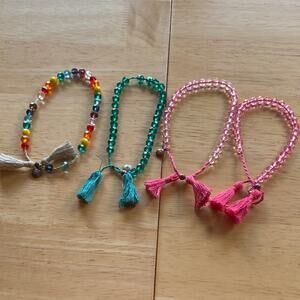 J. Crew Colorful Beaded Bracelet Set with Tassels